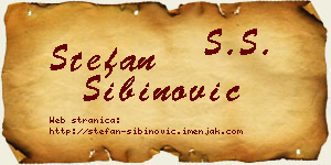 Stefan Sibinović vizit kartica